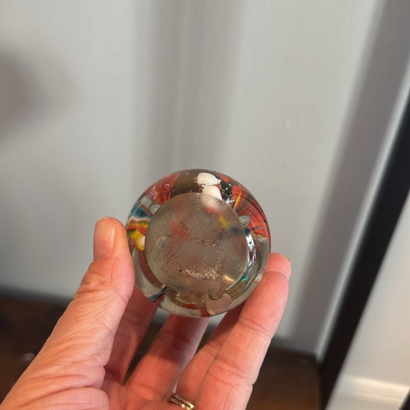 Vintage Egg Glass Paperweight Blow Glass Art Retro Red Gift - Picture 5 of 7